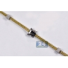 Mens Diamond Station Link Franco Chain 14K Gold 3.23ct 4mm 30"