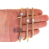 14K Gold 3.23 ct Diamond Station Franco Chain 4 mm 30 inches