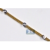 Mens Bezel Set Diamond Franco Round Link Chain 14K Gold 1.88ct 30"