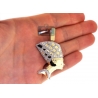 Mens Diamond Nefertiti Face Head Pendant 10K Yellow Gold 0.7ct