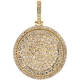 10K Yellow Gold 3.21 ct Diamond Circle Medallion Pendant