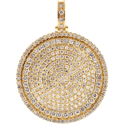 10K Yellow Gold 5.67 ct Diamond Round Medallion Pendant