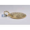 Mens Diamond Round Medallion Pendant 10K Yellow Gold 5.67 ct 2"