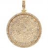 Mens Diamond Round Medallion Pendant 14K Yellow Gold 5.20 ct 2"