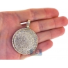 Mens Diamond Round Medallion Pendant 14K Yellow Gold 5.20 ct 2"