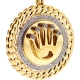 10K Yellow Gold 0.29 ct Diamond Crown Mens Round Pendant