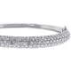 18K White Gold 8.53 ct Diamond Womens Bangle Bracelet 6.75 inch