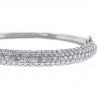 Womens Diamond Bangle Bracelet 18K White Gold 8.53 ct 6.75 inch