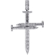 10K White Gold 3.51 ct Diamond Nail Cross Large Pendant