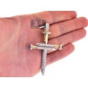 Mens Diamond Nail Cross Large Pendant 10K Yellow Gold 3.48 ct