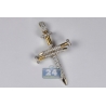 Mens Diamond Religious Nail Cross Pendant 14K Yellow Gold 0.82ct