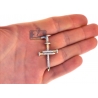 Mens Diamond Religious Nail Cross Pendant 14K Yellow Gold 0.82ct