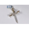 Mens Diamond Nail Cross Large Pendant 14K Yellow Gold 3.53 ct