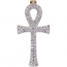 Mens Diamond Key of Life Ankh Cross 14K Yellow Gold 2.20ct 2.25"