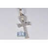 Mens Diamond Key of Life Ankh Cross 14K Yellow Gold 2.20ct 2.25"