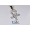 Mens Diamond Egyptian Ankh Loop Cross 14K Yellow Gold 4.50 ct