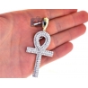 Mens Diamond Egyptian Ankh Loop Cross 14K Yellow Gold 4.50 ct