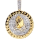 10K Yellow Gold 1.31 ct Diamond Praying Hands Round Medallion