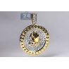 Mens Diamond Praying Hands Round Medallion 10K Yellow Gold