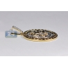 Mens Diamond Praying Hands Round Medallion 10K Yellow Gold