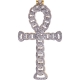 14K Yellow Gold 1.88 ct Diamond Cuban Link Mens Ankh Cross