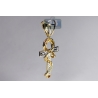 Mens Diamond Snake Serpent Ankh Cross 10K Yellow Gold 0.17ct