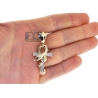 Mens Diamond Snake Serpent Ankh Cross 10K Yellow Gold 0.17ct