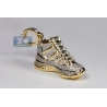 Mens Diamond High Top Sneaker Pendant 10K Yellow Gold 1.16ct