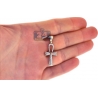 10K Yellow Gold 0.40ct Diamond Mens Ankh Cross Pendant 1.5"