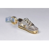 Mens Diamond Sneaker Sport Shoe Pendant 10K Yellow Gold 1.02ct