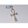 Mens Diamond Ankh Loop Cross Pendant 10K Yellow Gold 1.43ct 2"