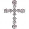 Mens Diamond Cluster Cross Pendant 10K Yellow Gold 1.43ct 1.75"