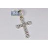 Mens Diamond Cluster Cross Pendant 10K Yellow Gold 1.43ct 1.75"