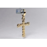 Mens Diamond Cluster Cross Pendant 10K Yellow Gold 1.43ct 1.75"