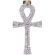 10K Yellow Gold 0.46 ct Diamond Mens Egyptian Ankh Cross