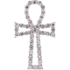 14K Yellow Gold 3.29 ct Diamond Ankh Cross Open Pendant 