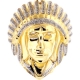 10K Yellow Gold 0.29 ct Diamond American Indian Head Pendant