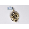 Mens Diamond American Indian Head Pendant 10K Yellow Gold 0.29ct