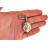 Mens Diamond American Indian Head Pendant 10K Yellow Gold 0.29ct