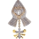 14K Yellow Gold 3.01 ct Diamond Praying Hands Cross Pendant