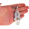 Mens Diamond Praying Hands Cross Pendant 14K Yellow Gold 5.82 ct