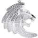 10K White Gold 0.79 ct Diamond Lion Head Mens Pendant