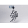 Mens Diamond Lion Cat Head Pendant Solid 10K White Gold 0.79ct