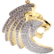 10K Yellow Gold 0.77 ct Diamond Lion Head Mens Pendant