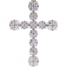 Mens Diamond Cluster Cross Pendant 10K Yellow Gold 7.38 ct 2.8 inch