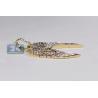 Mens Diamond Two Angel Wings Pendant 10K Yellow Gold 1.25ct