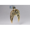 Mens Diamond Two Angel Wings Pendant 10K Yellow Gold 1.25ct