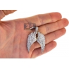 Mens Diamond Two Angel Wings Pendant 10K Yellow Gold 1.25ct