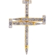 14K Yellow Gold 1.22 ct Diamond Mens Nail Cross Pendant