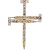 14K Yellow Gold 1.22 ct Diamond Mens Nail Cross Pendant